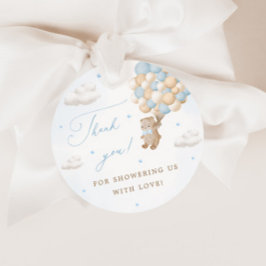 Teddy Bear mit Blue Balloons Vielen Dank Geschenkanhänger
