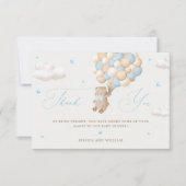 Teddy Bear mit Blue Balloons Vielen Dank Karte (Vorderseite)