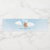 Teddy Bear mit Blue Balloons Wasserflaschenetikett (Einzelnes Label)