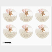 Teddy Bear mit Blush Pink Balloons Sticker (Blatt)
