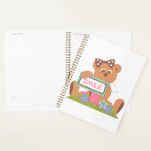 Teddy Bear mit Bow Holding Smile Sign Planer