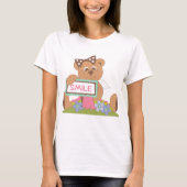 Teddy Bear mit Bow Holding Smile Sign T-Shirt (Vorderseite)