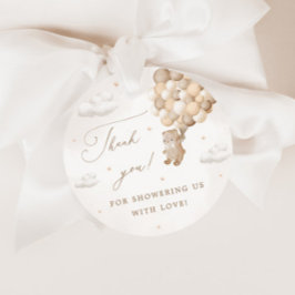 Teddy Bear mit braunen Balloons Danke Geschenkanhänger