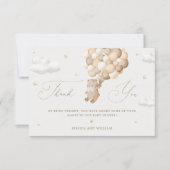 Teddy Bear mit braunen Balloons Danke Karte (Vorderseite)