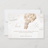 Teddy Bear mit braunen Balloons Danke Karte (Vorderseite)