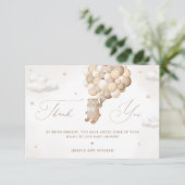 Teddy Bear mit braunen Balloons Danke Karte (Stehend Vorderseite)