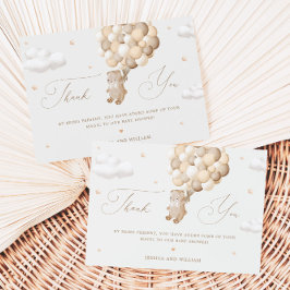 Teddy Bear mit braunen Balloons Danke Karte