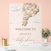 Teddy Bear mit Brown Balloons Babydusche Willkomme Acrylschild (Hochzeit)