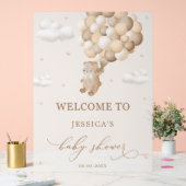 Teddy Bear mit Brown Balloons Babydusche Willkomme Acrylschild (Hochzeit)