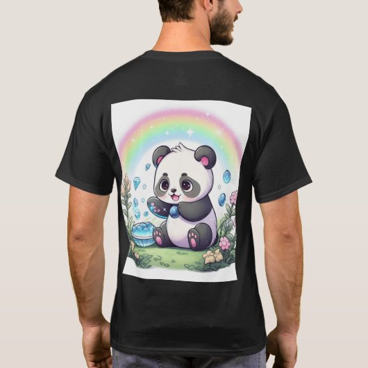 Teddy Bear mit Custom Panda T - Shirt (Rückseite)