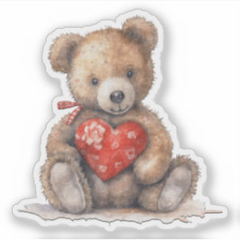 Teddy Bear mit einem Heart Valentine Sticker