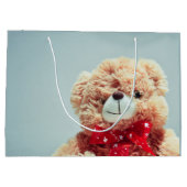 Teddy Bear mit einem Roten Bow Große Geschenktüte (Rückseite)
