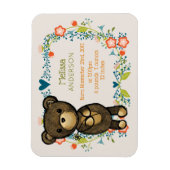 Teddy Bear mit Extravagantem Florals Baby Birth Magnet (Vertikal)