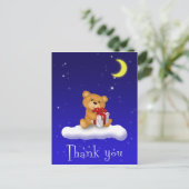 Teddy Bear mit Geschenk Baby Dusche Danke Karte (Stehend Vorderseite)