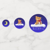 Teddy Bear mit Geschenk - Happy Birthday Konfetti (Rückseiten)