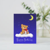 Teddy Bear mit Geschenk - Happy Birthday Postcard Postkarte (Stehend Vorderseite)