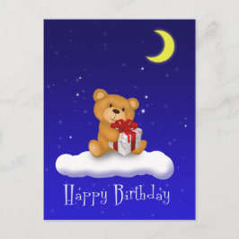 Teddy Bear mit Geschenk - Happy Birthday Postcard Postkarte