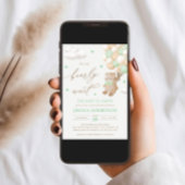 Teddy Bear mit Green Balloons Babydusche Einladung