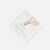 Teddy Bear mit Green Balloons Babydusche Serviette (Ecke)