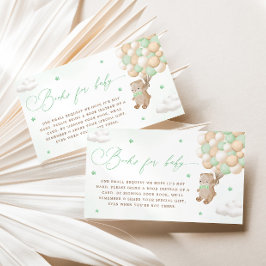 Teddy Bear mit Green Balloons Buchanfrage Begleitkarte