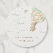 Teddy Bear mit grünen Balloons Vielen Dank