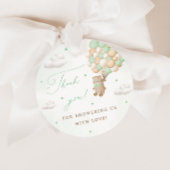 Teddy Bear mit grünen Balloons Vielen Dank Geschenkanhänger