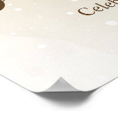 Teddy Bear mit grünen und braunen Balloons Willkom Poster (Ecke)