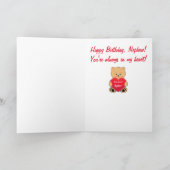 Teddy Bear mit Herz Birthday Nephew Karte (Innenseite)