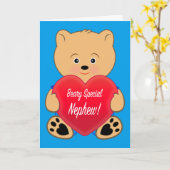 Teddy Bear mit Herz Birthday Nephew Karte (Gelbe Blume)