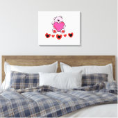 Teddy Bear mit Herz Leinwanddruck (Insitu (Schlafzimmer))