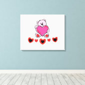 Teddy Bear mit Herz Leinwanddruck (Insitu (Holzboden))
