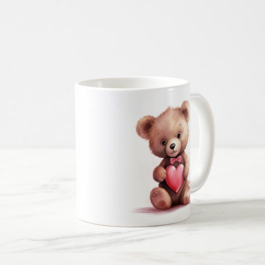 Teddy Bear mit Herz-Tasse Kaffeetasse (VorderseiteRechts)