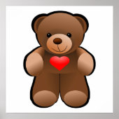 Teddy Bear mit Herz Zeichnend Poster (Vorne)