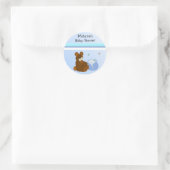 Teddy Bear mit Honey Pot Baby Dusche Runder Aufkleber (Tasche)