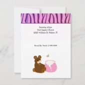 Teddy Bear mit Honey Pot Baby Shower Einladung (Rückseite)