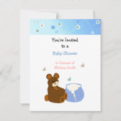 Teddy Bear mit Honey Pot Baby Shower Einladung (Vorderseite)