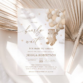 Teddy Bear mit Neutral Balloons Babydusche Einladung