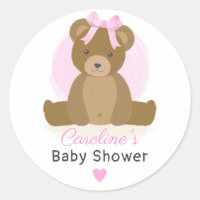 Teddy Bear mit Niedlicher Pink Bow Baby Girl Dusch