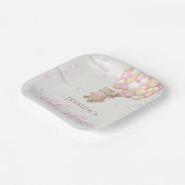 Teddy Bear mit Pink Balloons Babydusche Pappteller (Gewinkelt)