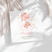 Teddy Bear mit Pink Balloons Babydusche