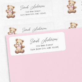 Teddy Bear mit Pink Ribbon Baby Girl Dusche