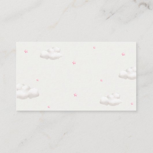 Teddy Bear mit rosa Balloons Buchanfrage Begleitkarte (Rückseite)