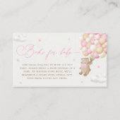 Teddy Bear mit rosa Balloons Buchanfrage Begleitkarte (Vorderseite)