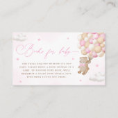 Teddy Bear mit rosa Balloons Buchanfrage Begleitkarte (Vorderseite)