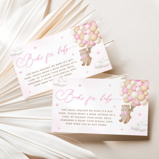 Teddy Bear mit rosa Balloons Buchanfrage Begleitkarte