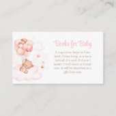 Teddy Bear mit rosa Balloons Bücher für Baby Begleitkarte (Vorderseite)