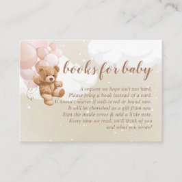 Teddy Bear mit rosa Balloons Bücher für Babykarte Begleitkarte