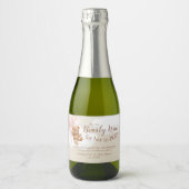 Teddy Bear mit rosa Balloons Mini Sparkling Wein Schaumweinetikett (Vorderseite)