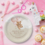 Teddy Bear mit rosa Balloons Papier Teller (Party)