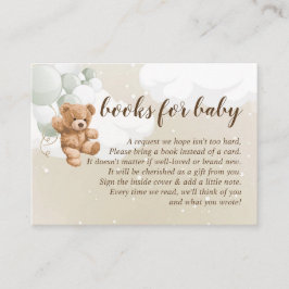 Teddy Bear mit Sage Balloons Bücher für Babykarte Begleitkarte